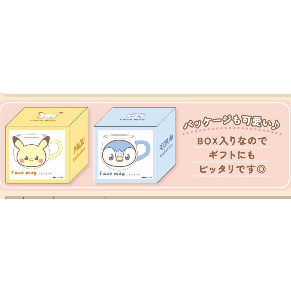 Marimo Craft PokePeace Face W115 X H80 X Mug, Pikachu, D85mm, PKP-194