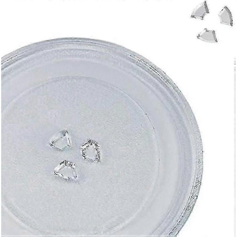 Universal Microwave Turntable Glass Plate With 3 Fixtures, 24.5 Cm