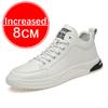 Genuine Leather Men Skataboard Shoes Elevator 6/8CM Height Increase Sports Hollow Breathable Sneakers Heightening Shoes