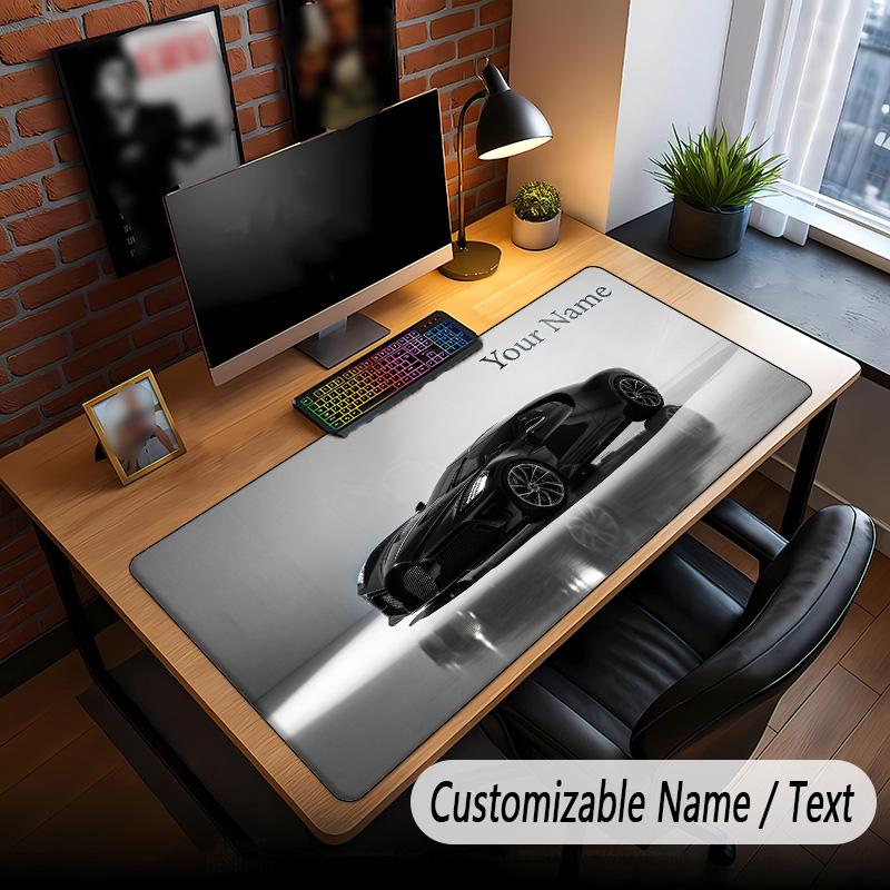 Auto-Rennsport-Thema Benutzerdefiniertes Mauspadd Personalisiert mit Namens-Text Angepasste Schreibtischmatte für Büro Heimdekoration