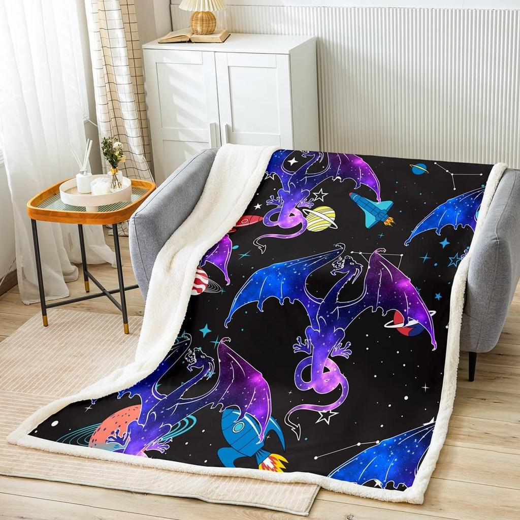 Red Rose Blanket Soft Fleece Throw Black Background Romantic Design Home Decor Gift for Her