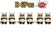 2-10Pcs 3D Shiba Inu Cat Belly Sticker - Cute Kitten Wearing Orange Outfit With Soft Pink Background, Silicone Self-Adhesive