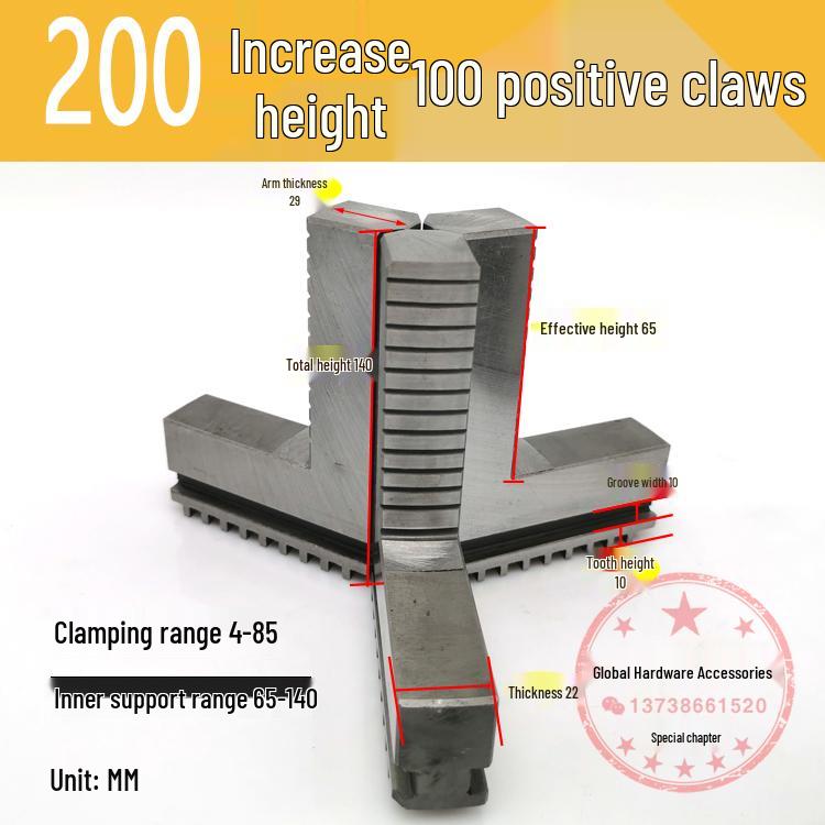 250mm & 500mm Extended Three-Jaw Chuck with Adjustable Jaws