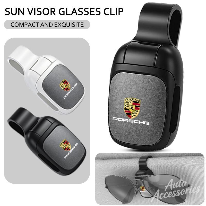 hbcr1 Car Glasses Clip Sun Visor Sunglasses Holder For Porsche Macan Panamera Cayenne Boxster Cayman 911 918 Pajun Car Eyeglasses Clip