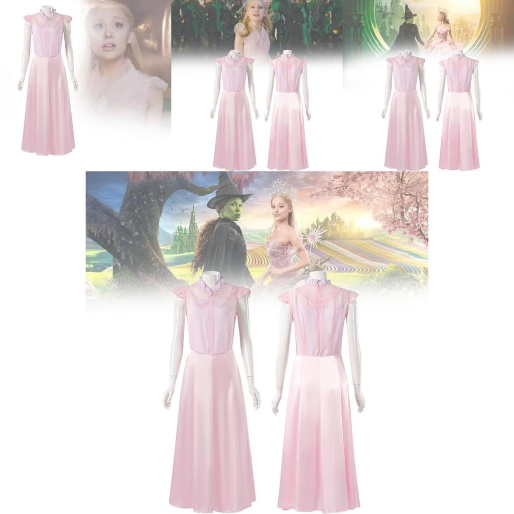 Enchanting Glinda Inspired Costume Dress For Halloween Retro Style Unisex Wearable Attire