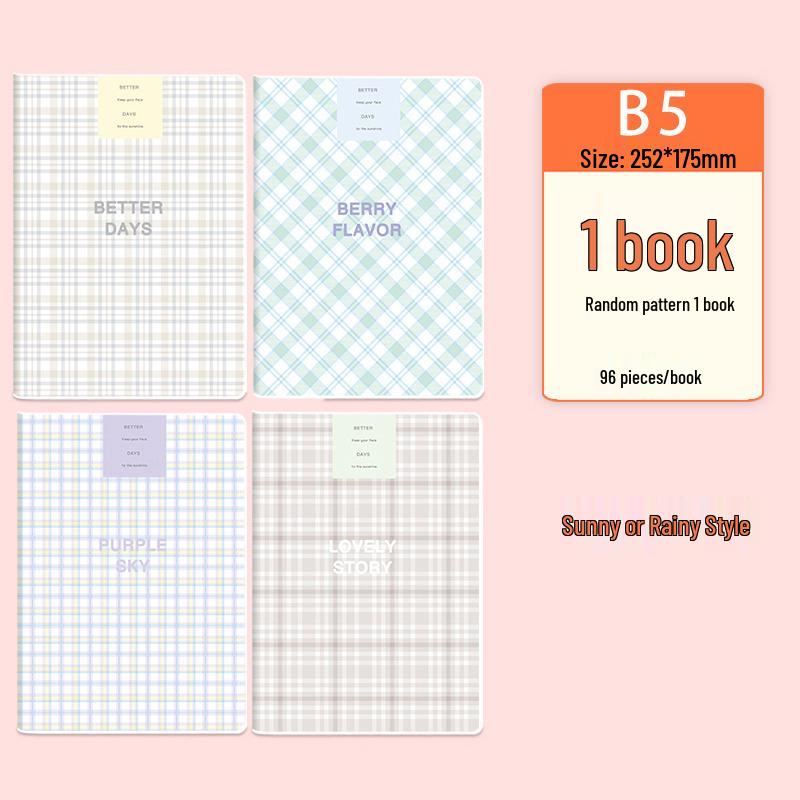 Thickened Plastic Cover Notebook - B5 & A5 Sizes for Girls, Art Students, and College Use