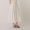 Howaseu Wane Cotton Flare Banding Skirt (Ivory)