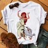 MINISO Kawaii Principesse Disney Grafica Stampata Magliette da Donna Harajuku Streetwear Hip Hop Casual Girocollo Manica Corta Magliette Top