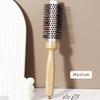Hairstyling Nylon Hair Brush - Hair Dryer Cylinder Curling Comb - Aluminum Tube Comb and Wooden Handle