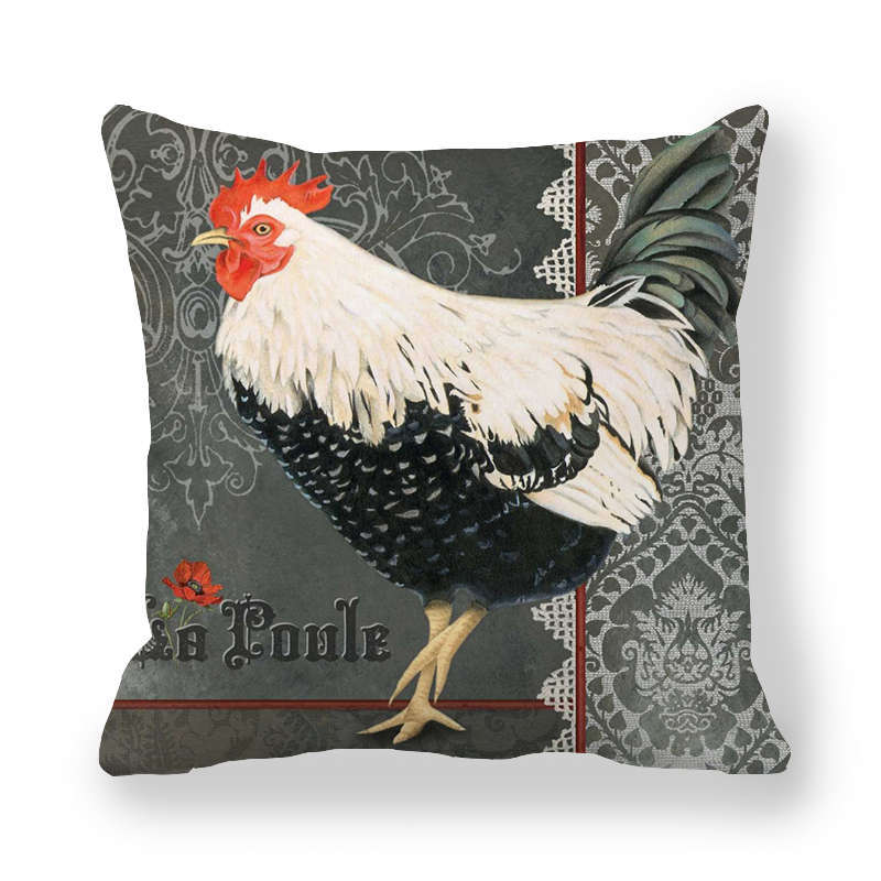 Chicken Breast Rooster Print Cushion Cover Farmhouse Home Decor Pillowcases