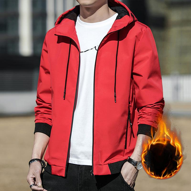 Coat Men's Autumn and Winter Jacket American Clothes Handsome Casual Jacket Hooded Fashion Storm Coat.