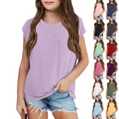 Children Summer Leisure Round Collar Fashion Coat Pocket