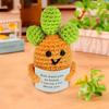 1/2Pcs Positive Crocheted Vegetable with Encouraging Card Emotional Support Handmade Knitting Carrot Broccoli Toy Doll Kids Adults Gift