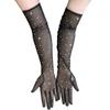 Crystal Transparent Long Gloves Bride Wedding Gloves Women Driving Gloves Sun Protection Mittens