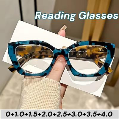 Elegant Cat Eye Reading Glasses Women Men Luxury Designer Blue Light Blocking Hyperopia Glasses Prescription Eyewear +1.0TO+4.0