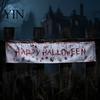 Spooky Backdrop for Home Large Happy Halloween Banner Outside, 70 x 15 Inch Yard Sign Reusable Flag, Welcome Garden Fence Party Decoration Front Porch