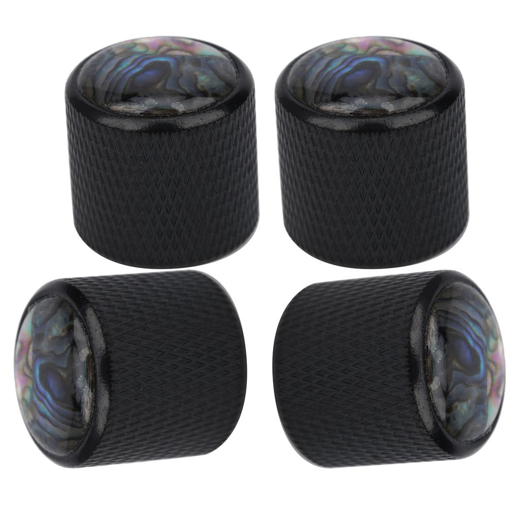 4 Pcs Electric Bass Knob Dome Metal High End Shell Inlaid Tone Volume Control Guitar Parts