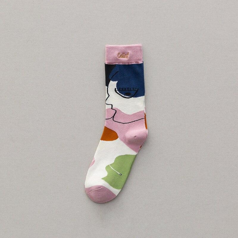Personality Tide Socks Fashion Ins Trend Graffiti Sports Couple Socks In the Tube Letter Embroidery Cotton Socks