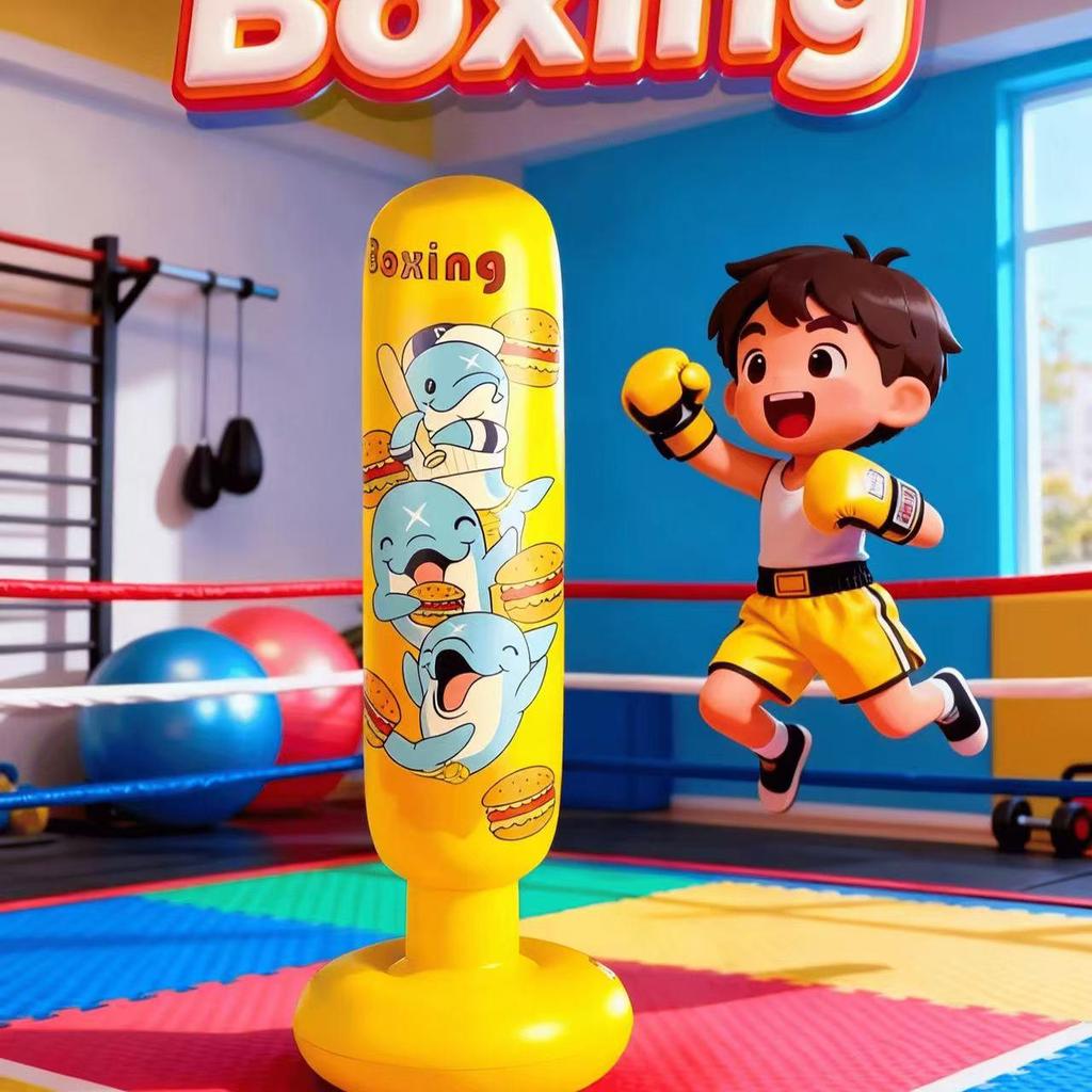 Children's Inflatable Punching Bag: Vertical Boxing Balloon for Home Training and Stress Relief.