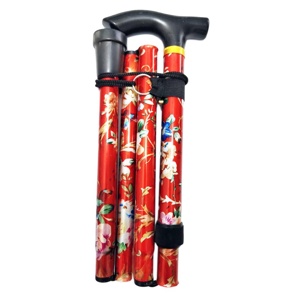 Portable Foldable Cane Lightweight Collapsible Hand Walking Stick Camping