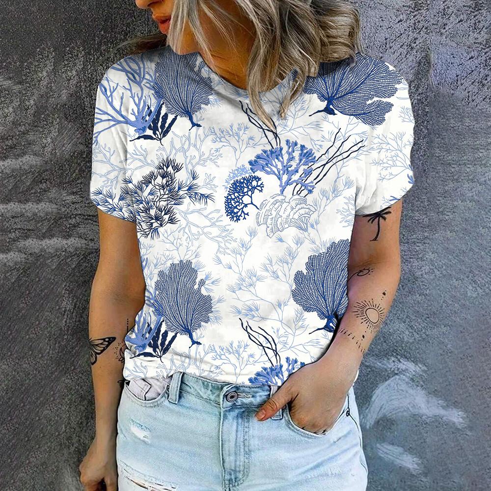 Элегантная модная новая повседневная футболка с круглым вырезом — фото 5