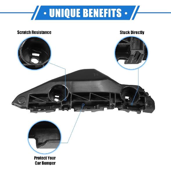 1 Pair Bumper Mounting Support Bracket Compatible for Toyota Yaris 2007-2012, Left Right Bumper Retainer Set Plastic Black