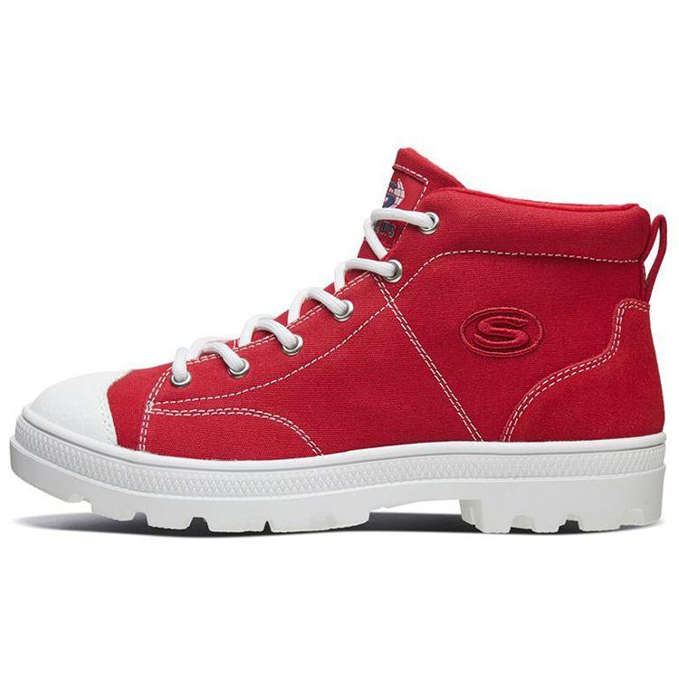 Skechers Roadies Slip Resistant Durable High Top Canvas Shoes Women sneakers Red 74380-RED 36
