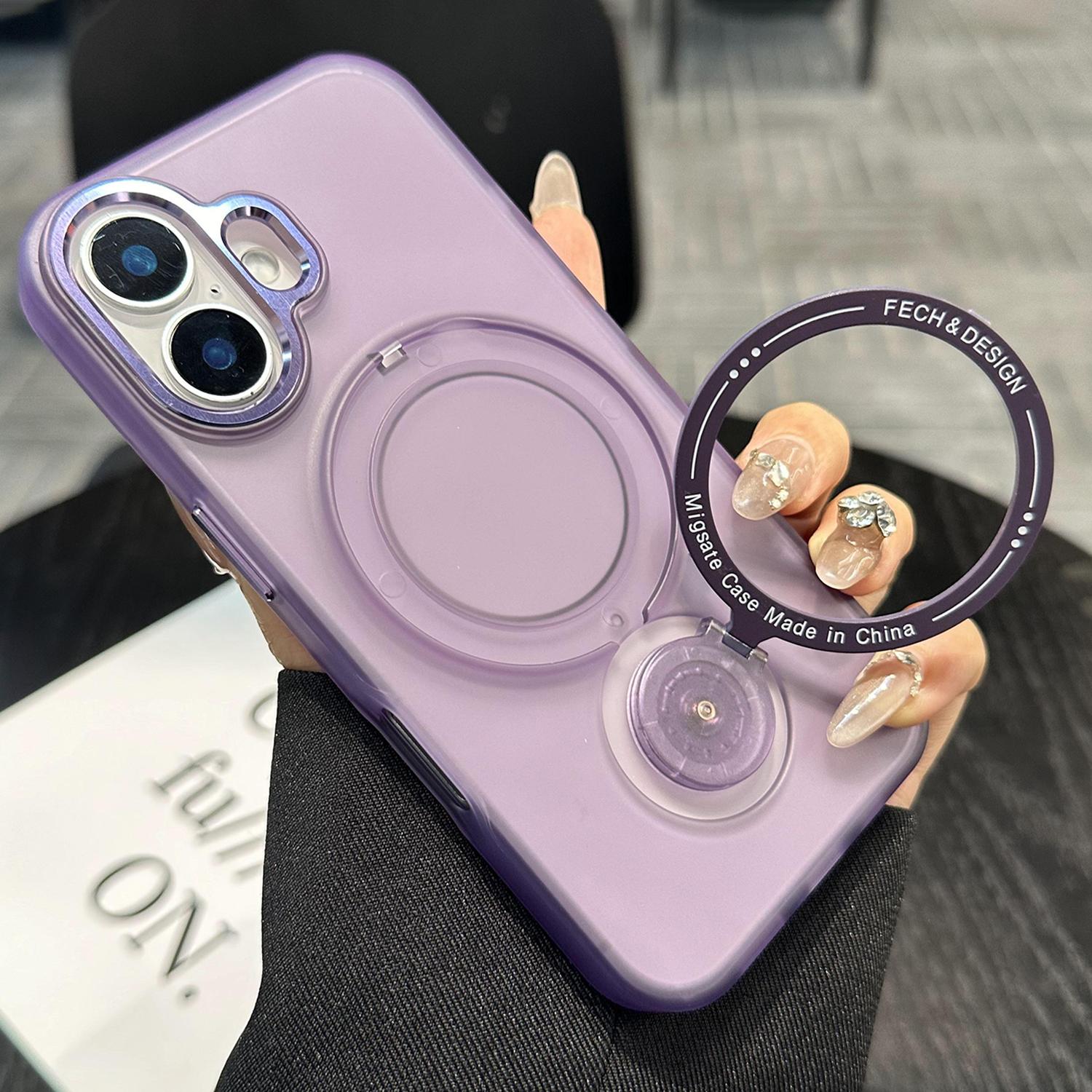 

Для iPhone 16 Magnetic Case Kickstand TPU + PC Phone Cover - Blue