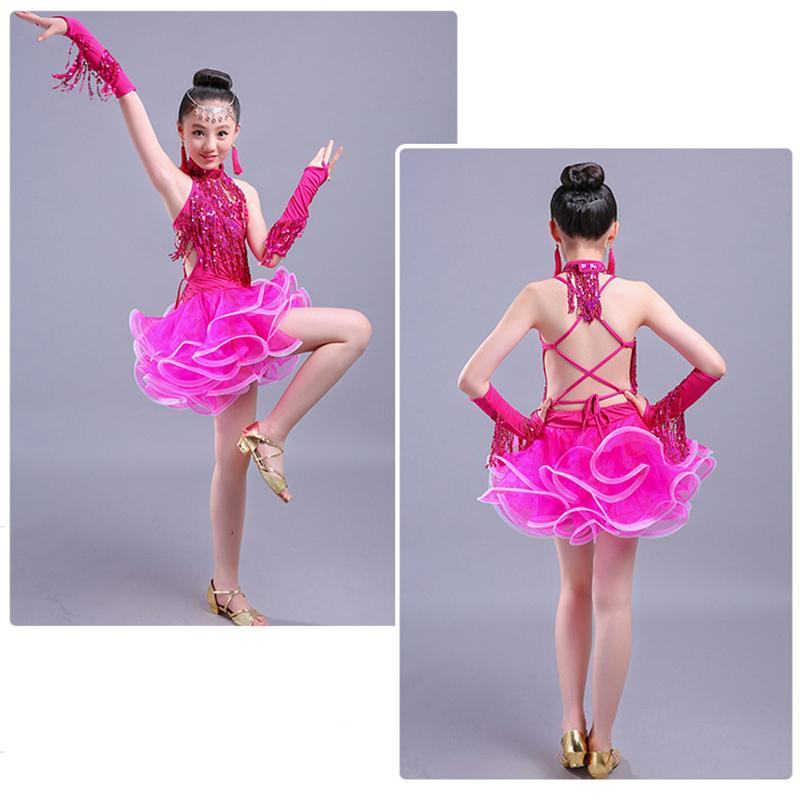 Gara di ballo da sala abiti da ballo per bambini abito latino per bambini abbigliamento da allenamento gonne costumi da flamenco da palcoscenico per bambine