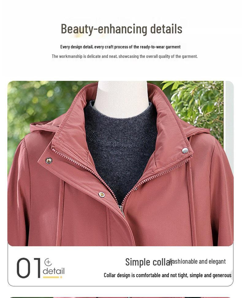 Spring Windbreaker: Stylish 2026 Loose Fit Jacket for Young, Middle-Aged, and Elderly Women