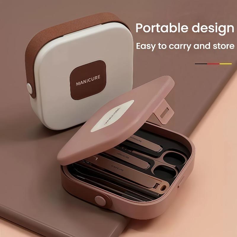 8pcs Stainless Steel Nail Clipper Set, Including a Beautiful Storage Box and Anti-splash Nail Clippers