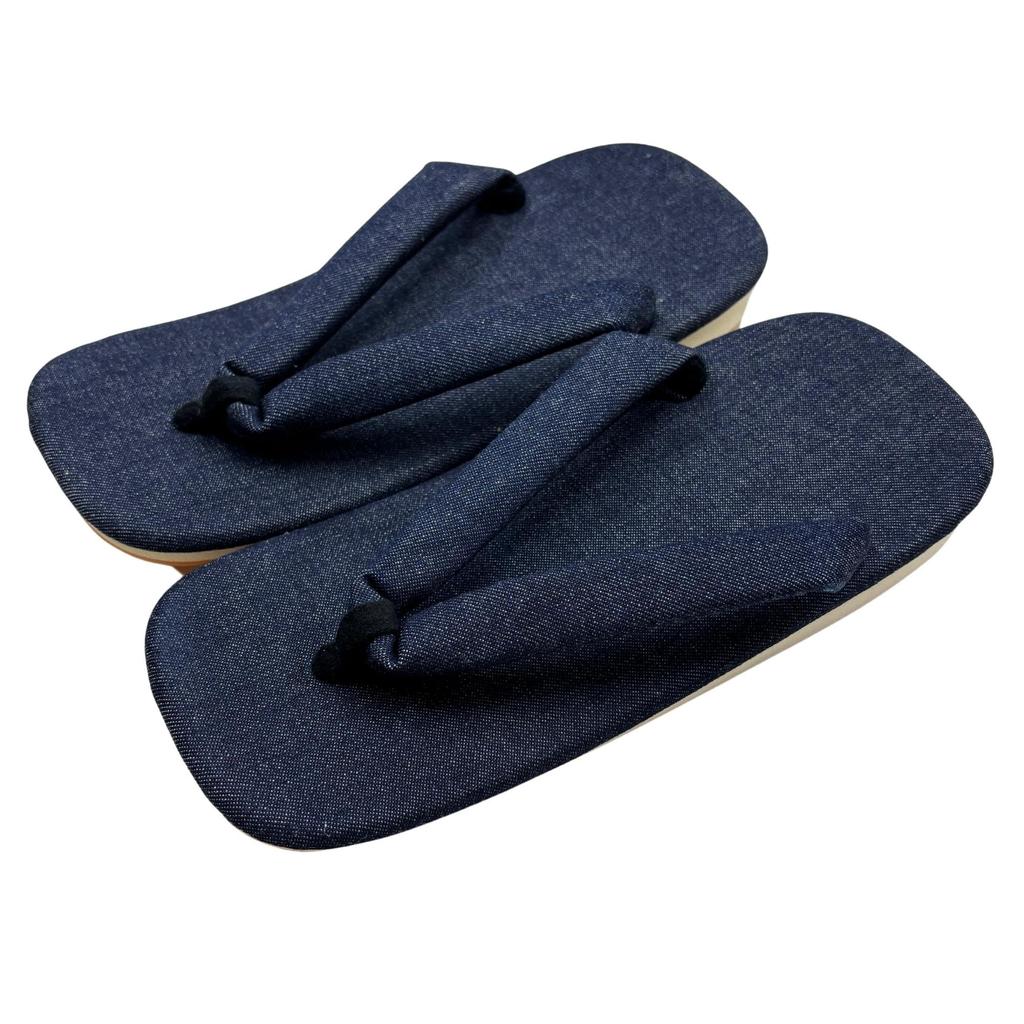 Edoten Shigi Geta Sandals, Made in Japan, Candy Sole, All Denim (Black Lining), Size LL