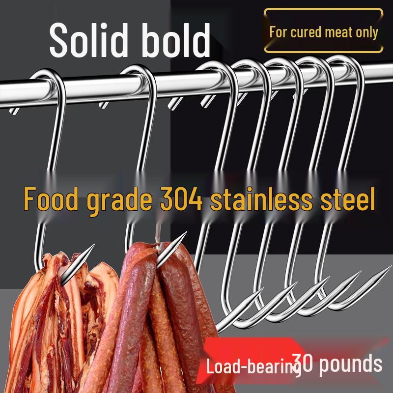 

S-образный крюк из нержавеющей стали для сушки колбасы, жареной утки, рыбы, бекона и мяса Thickened Medium [10 pcs] 3mm*15cm