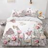 Flower Bird King Queen Duvet Cover Colorful Tropical Floral Bedding Set For Women Watercolor Plant 2/3pcs Polyester Quilt Cover