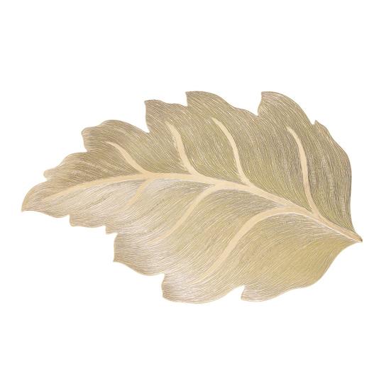 

Heat Resistant Placemat Leaf PVC Table Mat for Dining Anti-scald Water Cup Coaster for Home Kitchen Restaurant золотистий