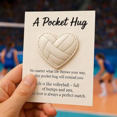 A Tiny Little Pocket Hug Poem Card Pocket Volleyball Hug Heart Shape Motivational Keepsake Portable Encouragement Cards