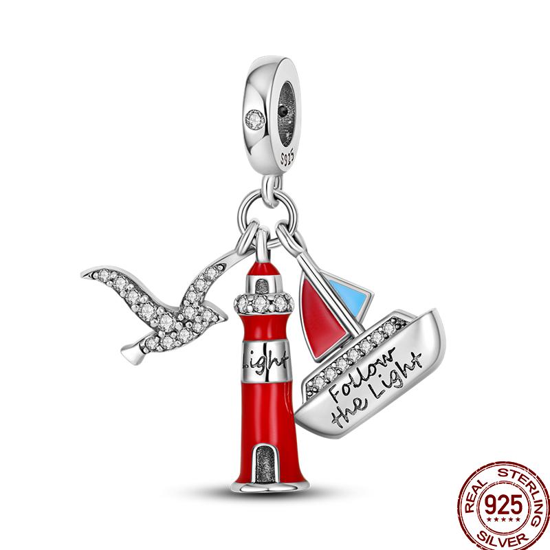 Copper Blue Zircon Beads Ocean Crab Starfish Ship Series Summer Suitable For 3Mm Original Bracelet Diy