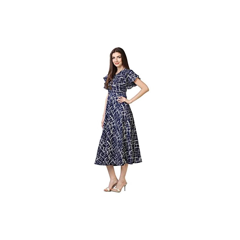 OOMPH! Women' Western & Fusion Wear Midi Dresses for Women, Beach, Md62