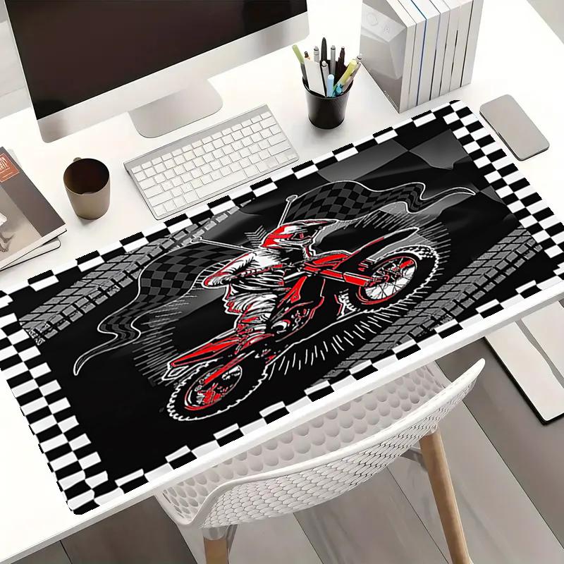 Tappetino per Mouse a Tema Moto da Fuoristrada, Base in Gomma Antiscivolo, Multifunzionale per Ufficio e Casa, Perfetto per la Personalizzazione dello Spazio di Lavoro.