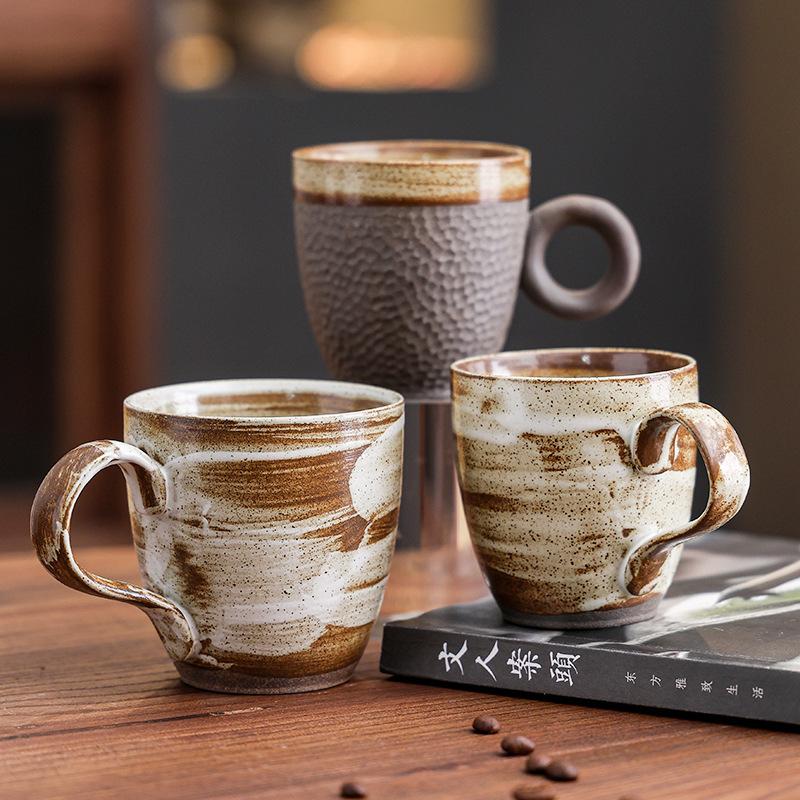 Ceramic Coffee Cup American Retro Latte Latte Flower Cup Household Water Cup Mug