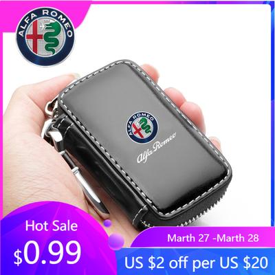 For 2026 Hot Sticker Leather Car Key Case Key Full Cover For Alfa Romeo Giulia Stelvio Giulietta 156 159 147 Mito Ton