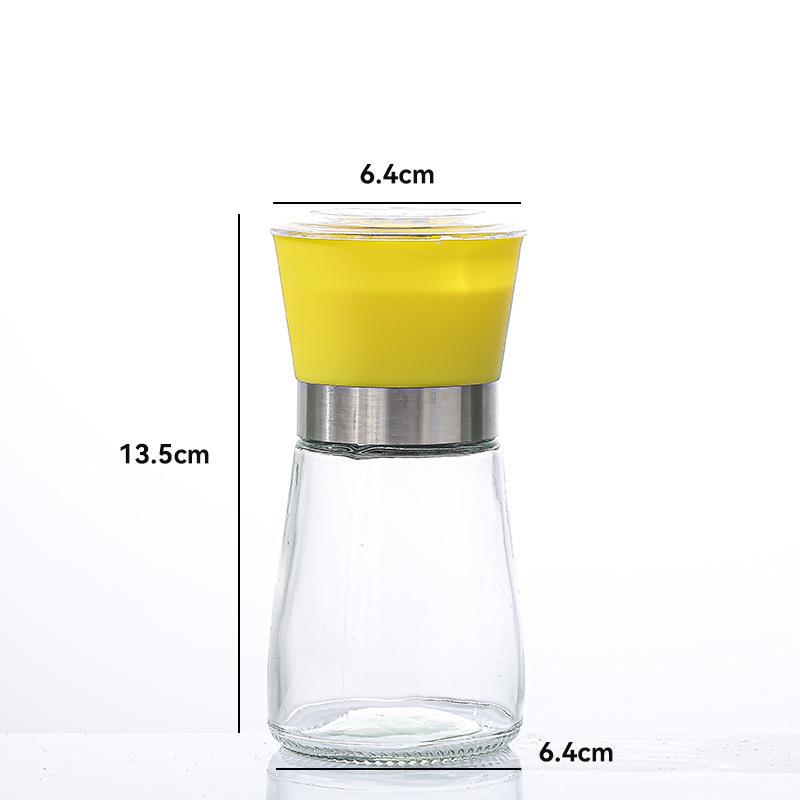 Manual Salt Pepper Grinder Stainless Steel Glass Spice Bottle Household Kitchen Gadgets