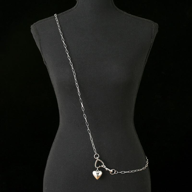 Trendy Heart Pendant Adjustable Waist Chain - Stylish and Versatile Korean Design