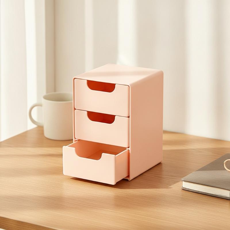 Chic 3-Tier Desk Organizer With Drawers - Ideal For Office Supplies, Jewelry & Cosmetics Storage - Portable Divider Box