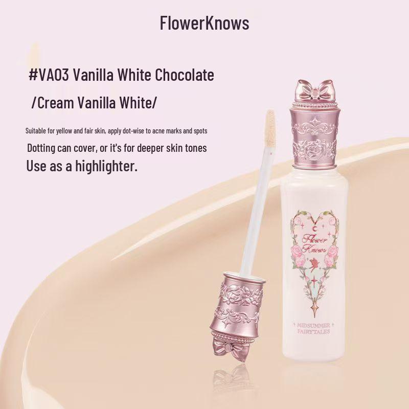 Hua Zhi Xiao Midsummer Night Brightening Concealer WH01/PK02: Long-Lasting, Sweat-Proof Coverage for Blemishes and Dark Circles.