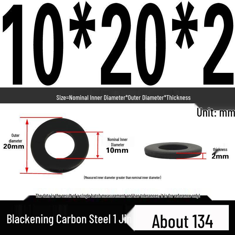 Blackened Thickened Oversized Metal Washer