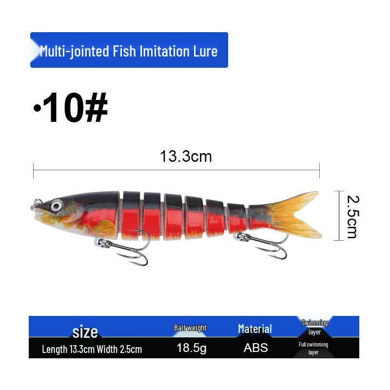 Multi-section 13.3cm Sinking Bionic Fishing Lure - 8-section Hard Simulation Bait