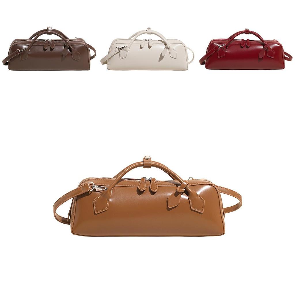 Sausage Shape Bag For Women Summer Vintage Pu Crossbody Purse With Zipper Closure For Daily Use