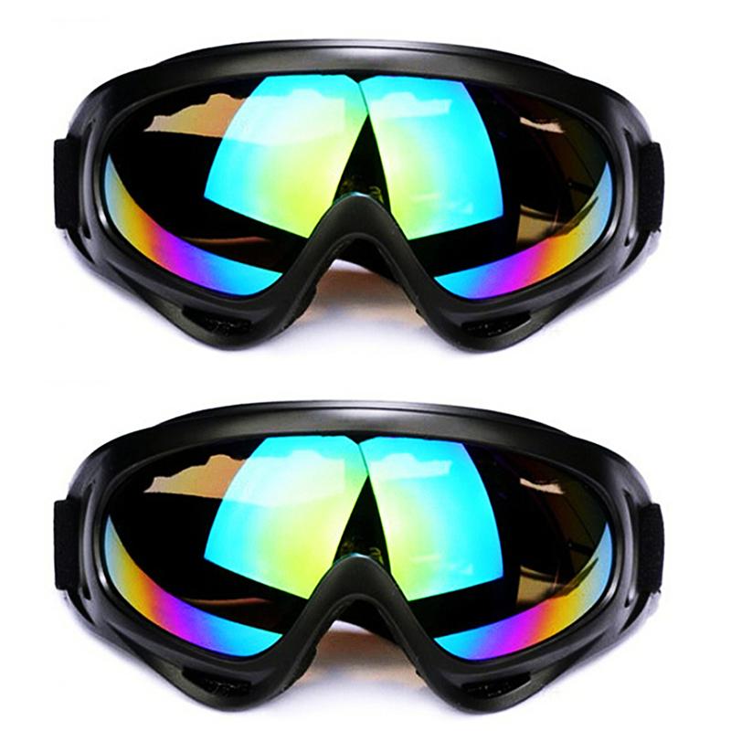 2 Pair Anti-sand Outdoor Protection Glasses Motorcycle Riding Sunglasses Sports Ski Skating Goggles Windproof Dustproof UV400