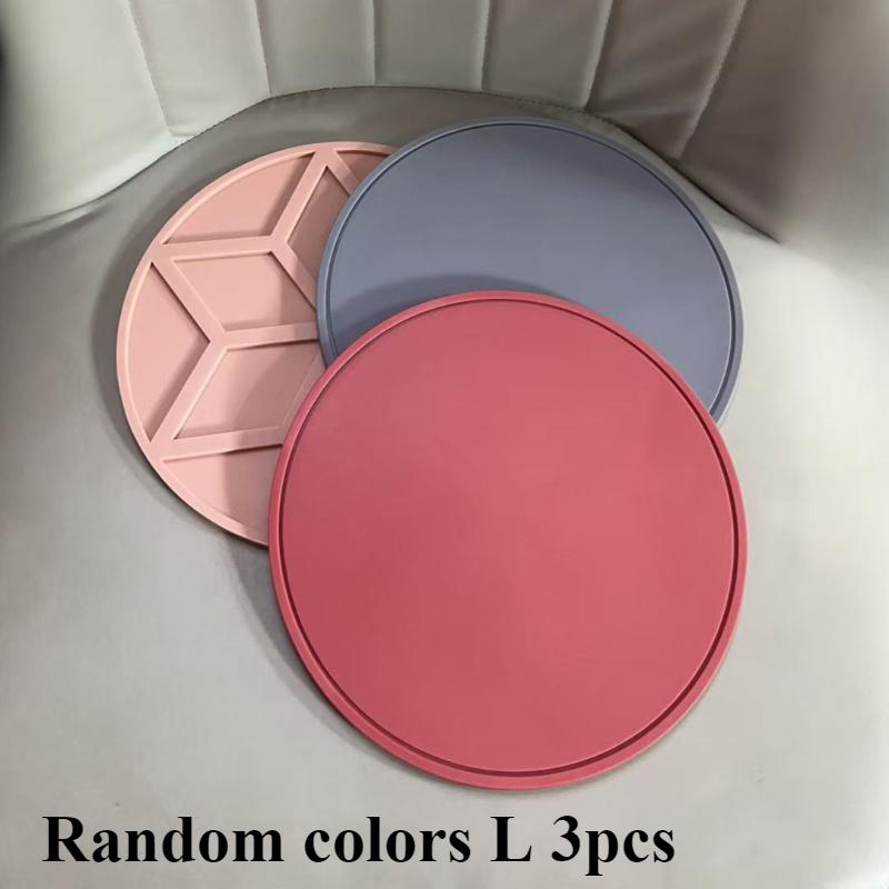 1/3PCS silicone pot mat heat insulation pad silicone high temperature resistant dining table anti-scalding pad round and simple